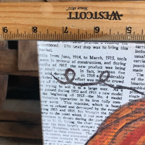 Hand painted pumpkin on thick canvas 8 x 8 (445-23) - Picture 5 of 6